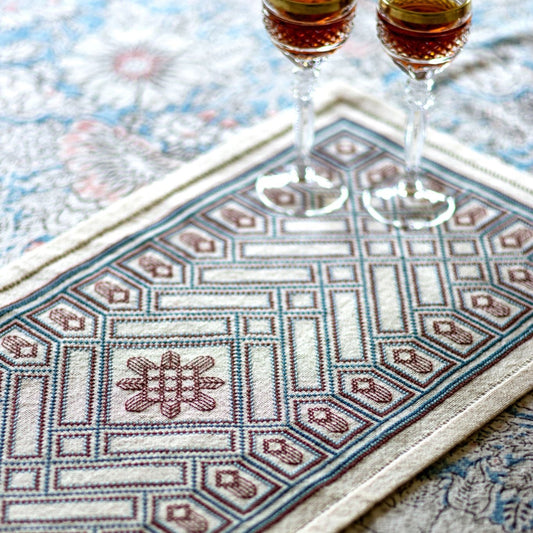 cross stitch folk embroidery table runner