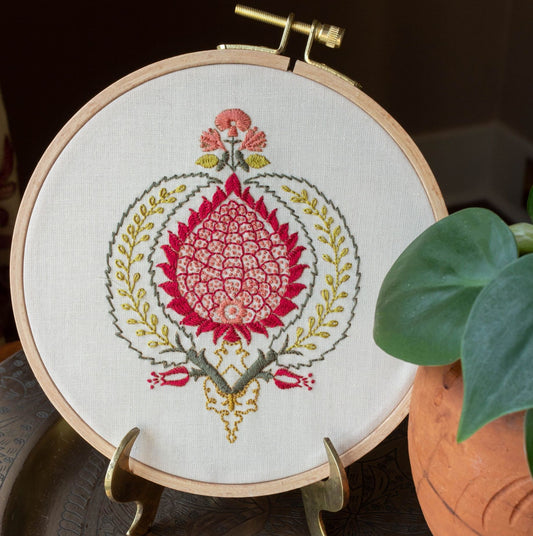 Peloponnesian Pomegranate embroidery hoop kit