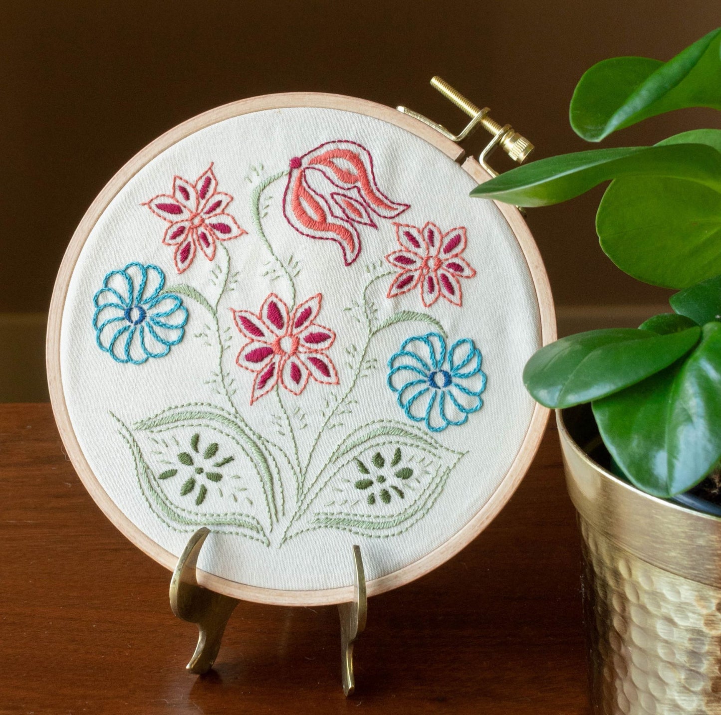 embroidery hoop with flower design