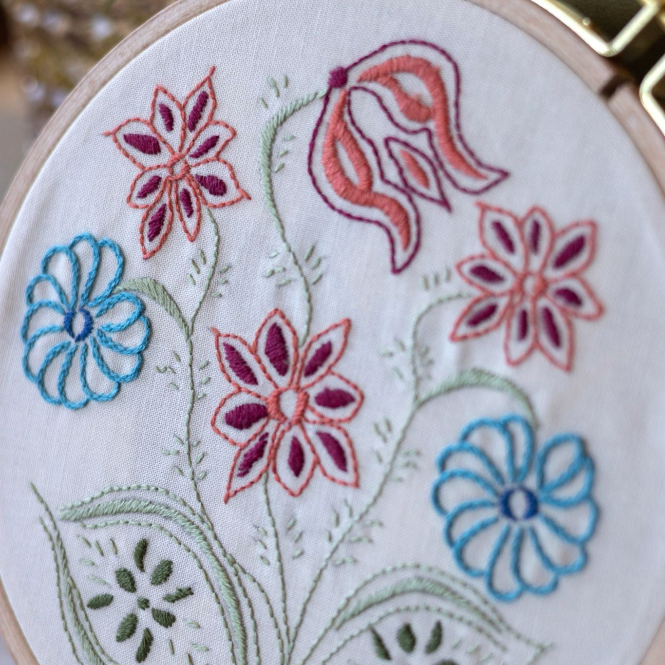 embroidery design with flowers