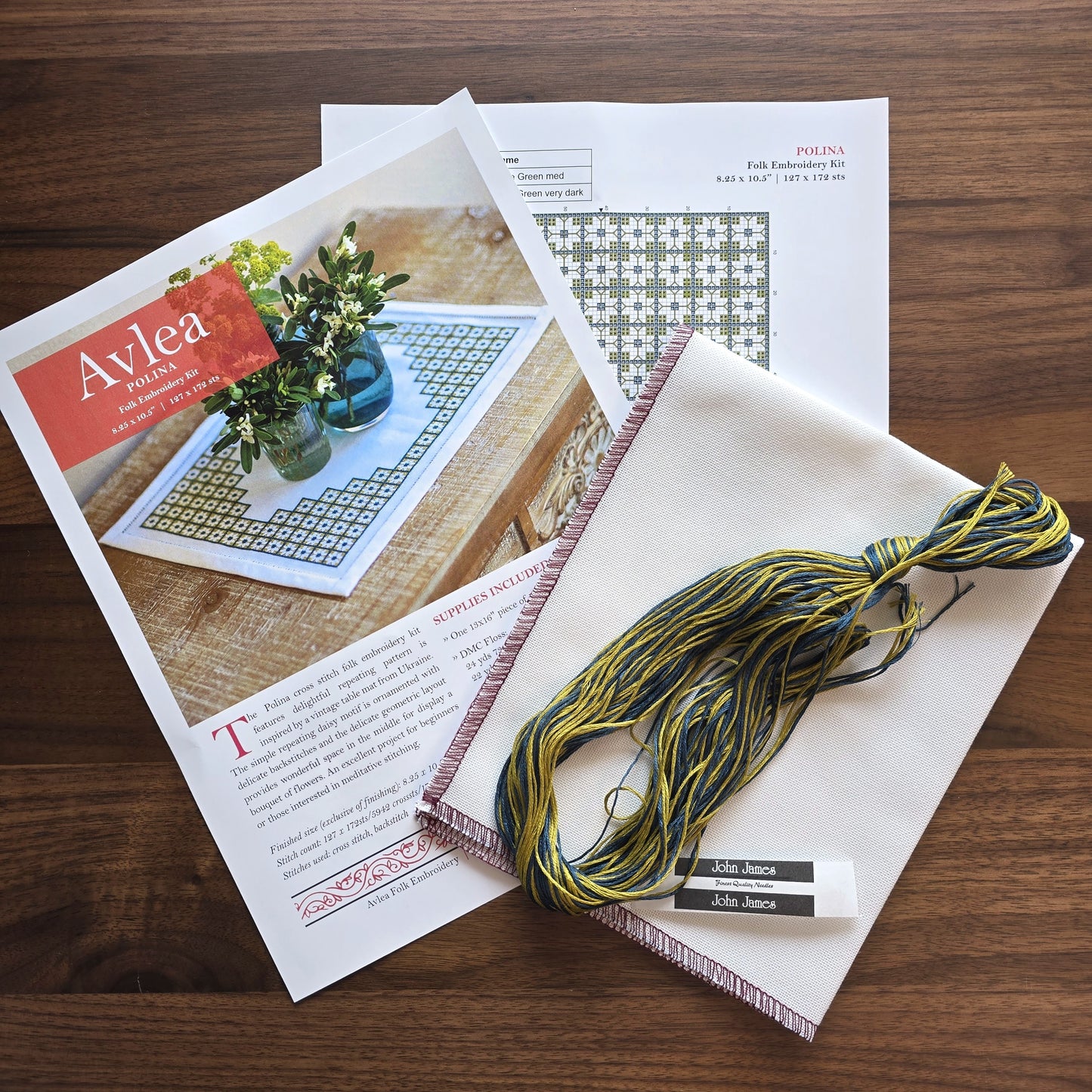 Polina cross stitch folk embroidery kit