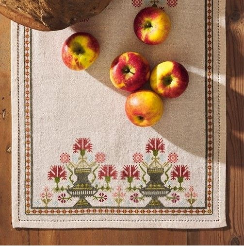 folk embroidery table runner