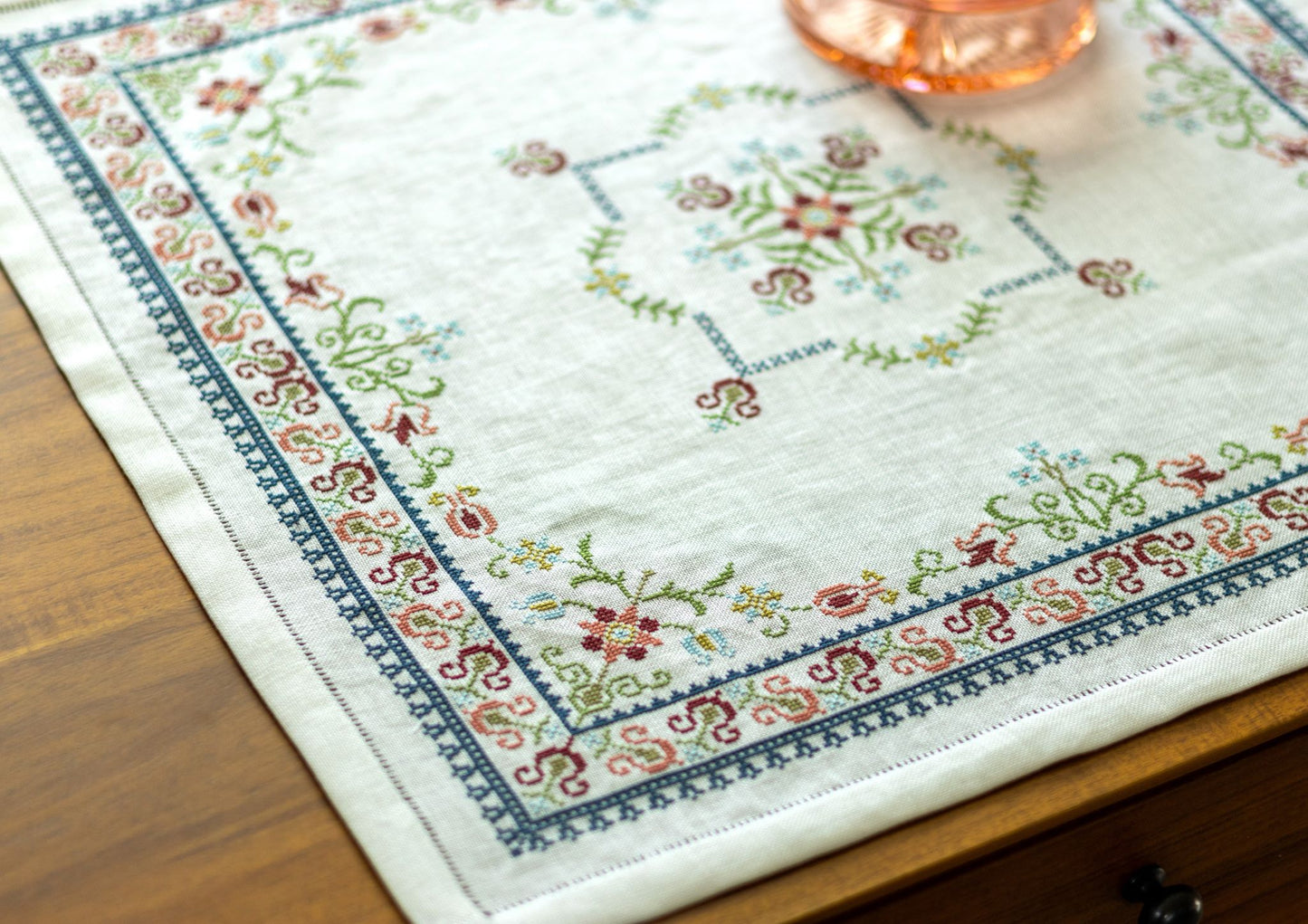 Santorini Floral cross stitch folk embroidery PDF pattern
