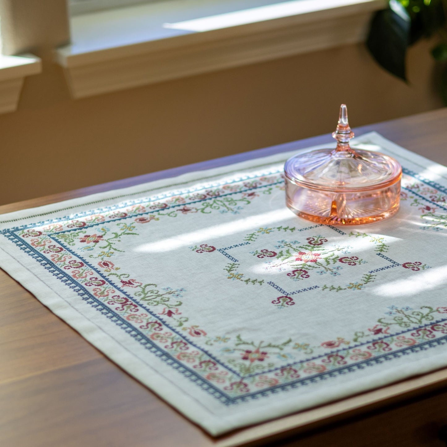 Santorini Floral cross stitch folk embroidery PDF pattern
