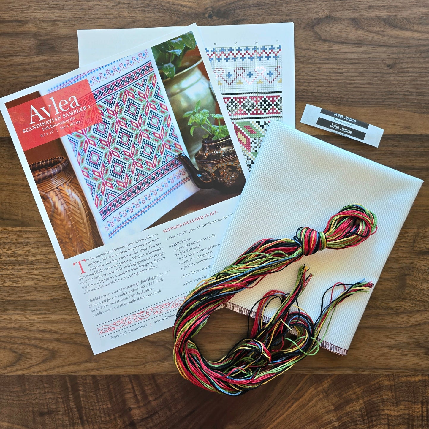 "NEW! Scandinavian Sampler cross stitch folk embroidery kit