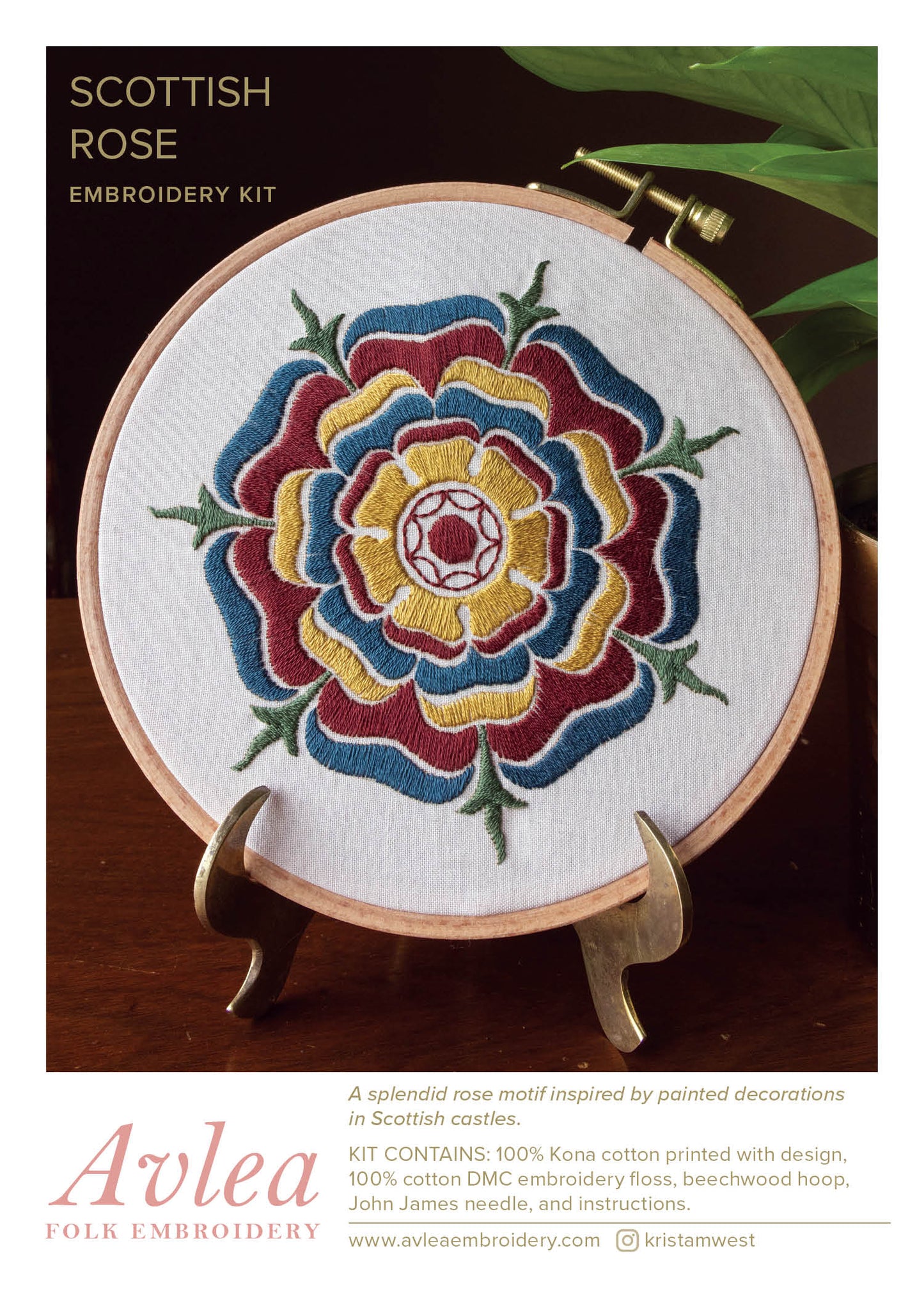 embroidery hoop with rose design