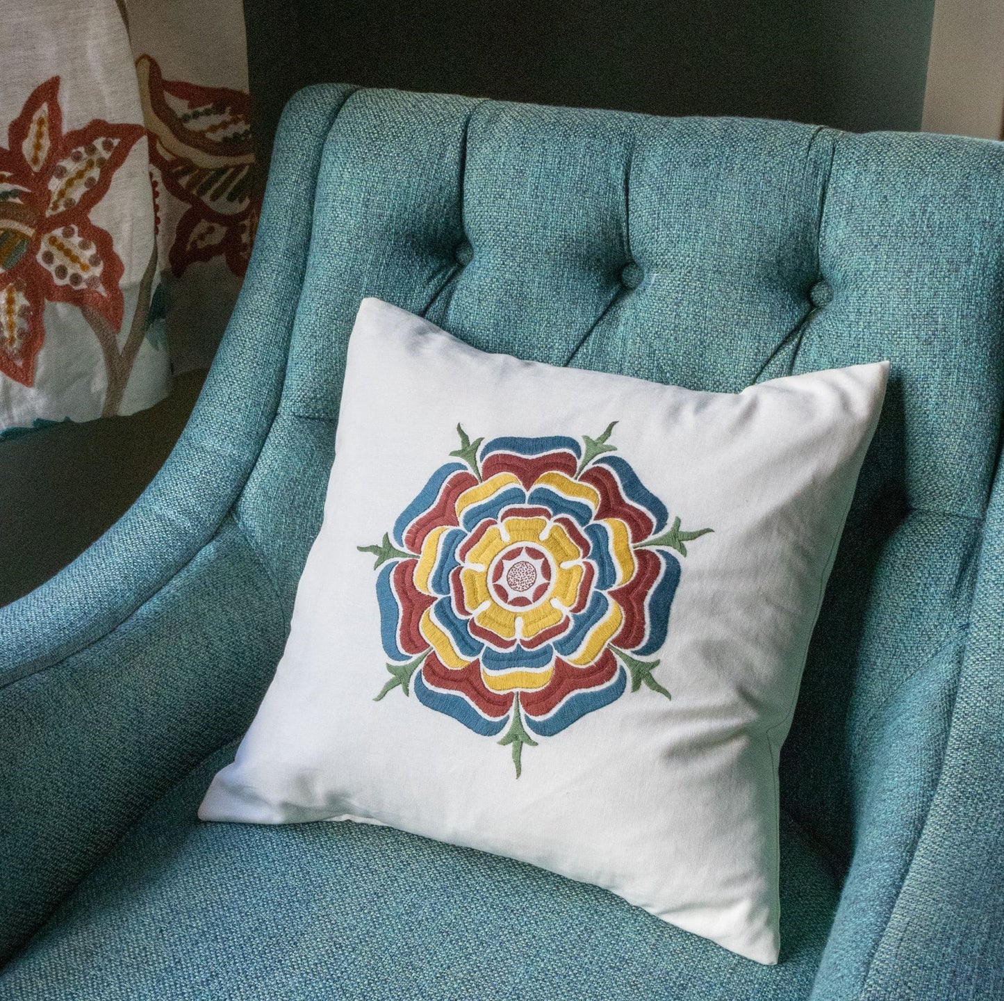 Scottish Rose embroidery cushion kit