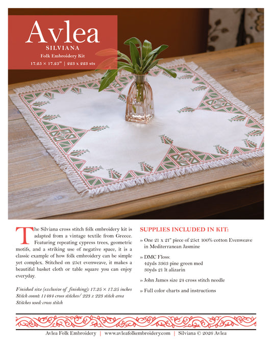 Avlea Folk Embroidery cross stitch folk embroidery pattern Silviana cover image