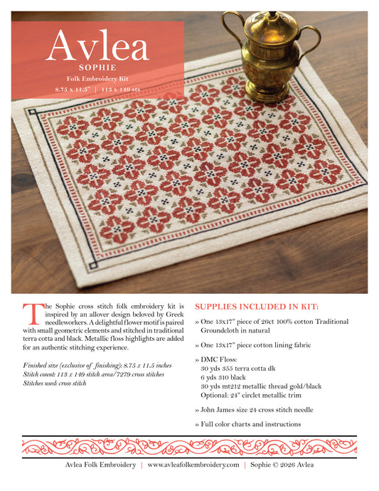 Sophie cross stitch folk embroidery PDF pattern