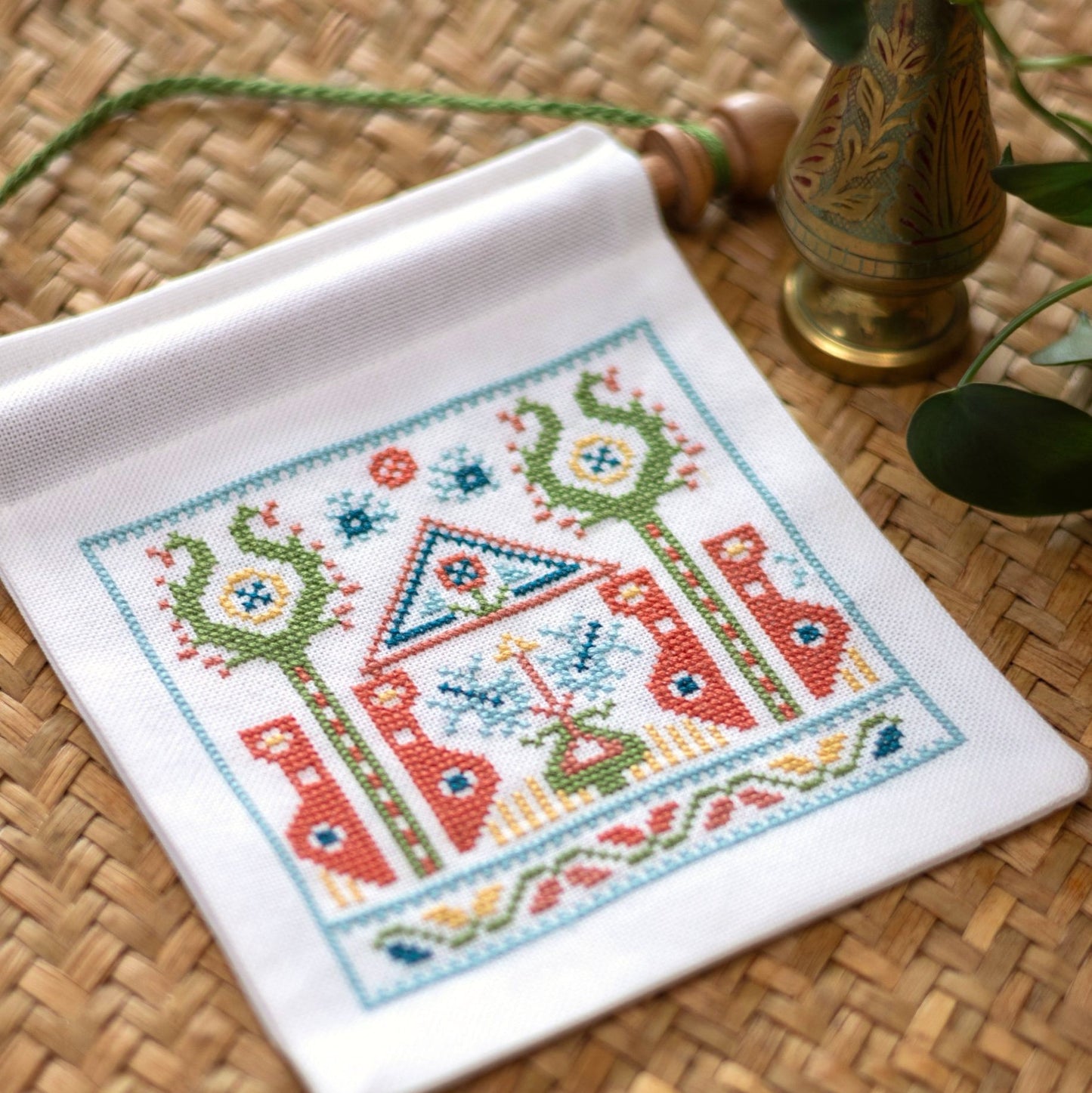 'NEW! Summer Terrace Mini Wall Hanging Cross Stitch Kit
