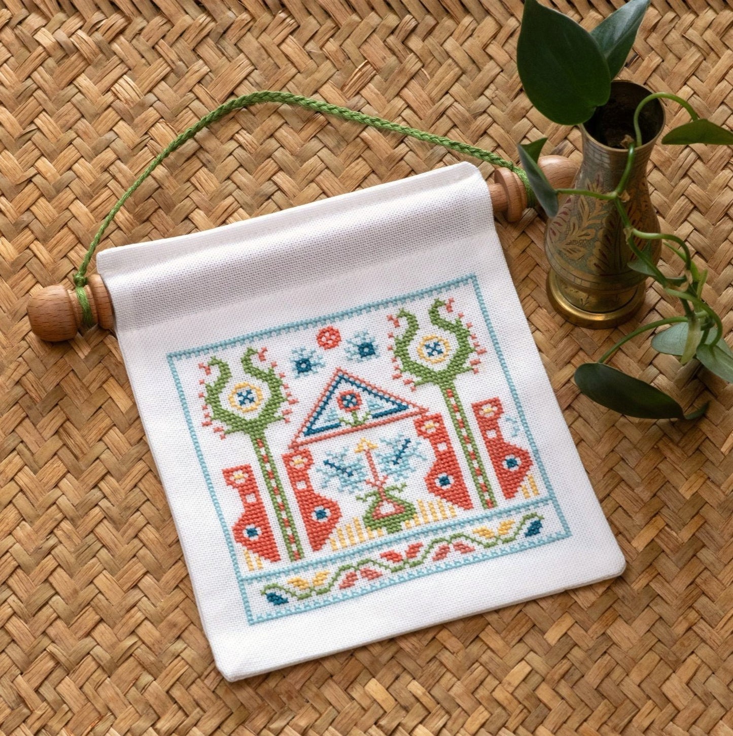 'NEW! Summer Terrace Mini Wall Hanging Cross Stitch Kit