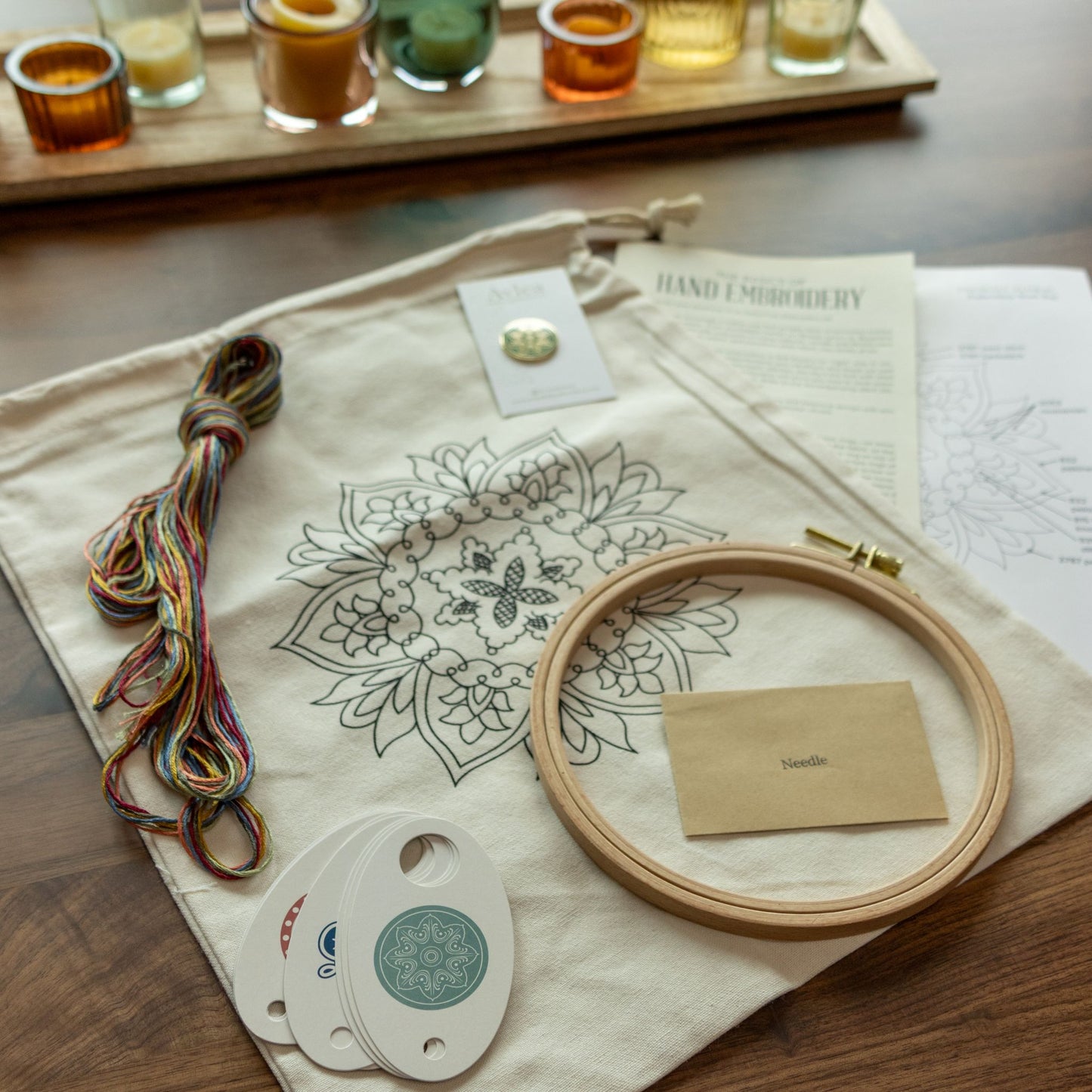 Avlea Folk Embroidery workbag--Thessaly Floral