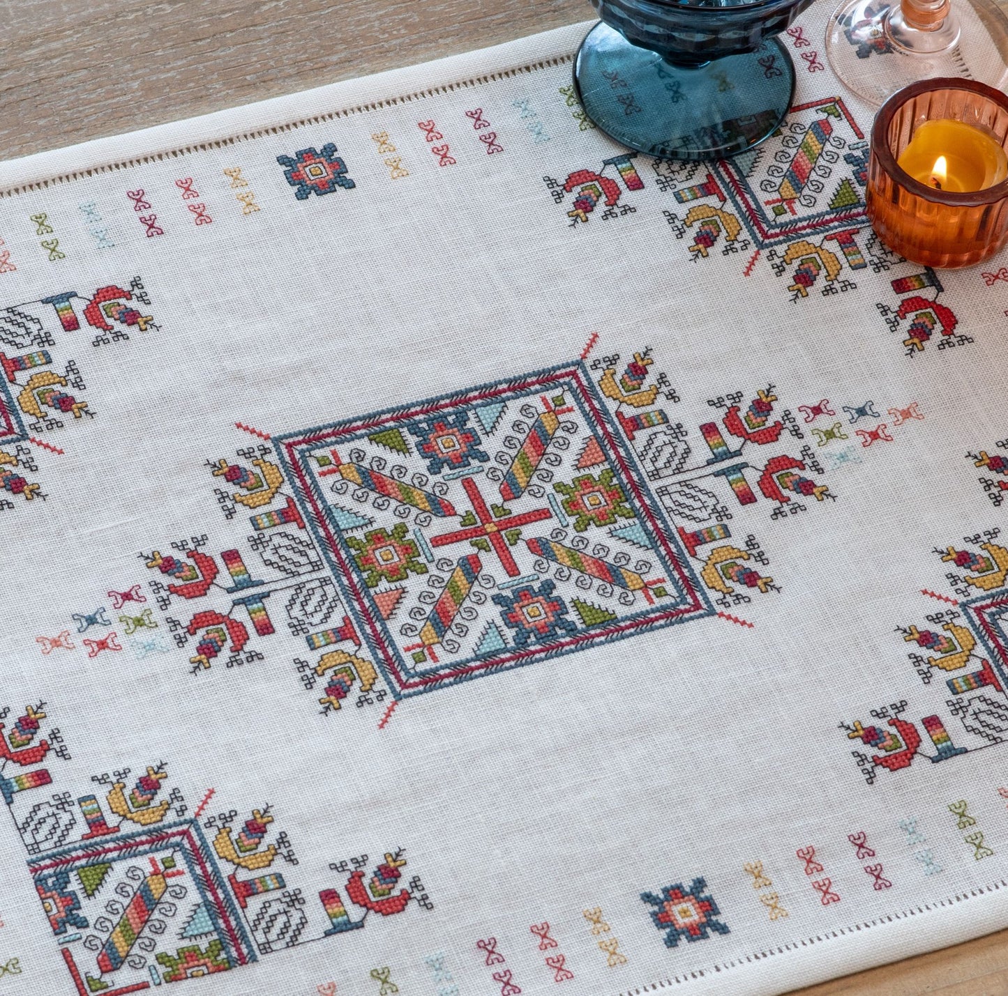 folk embroidery with intricate motif