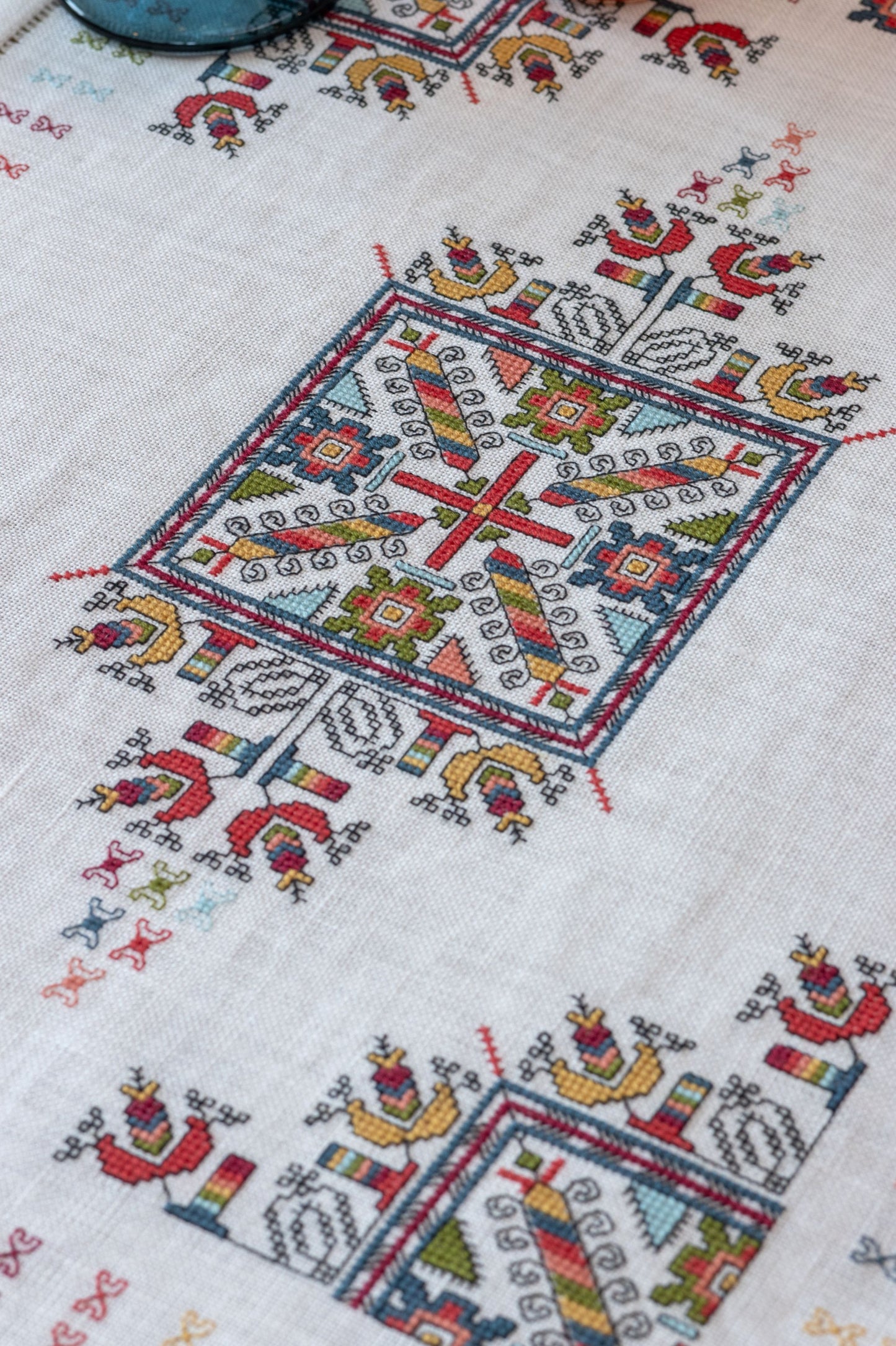 folk embroidery with intricate motif