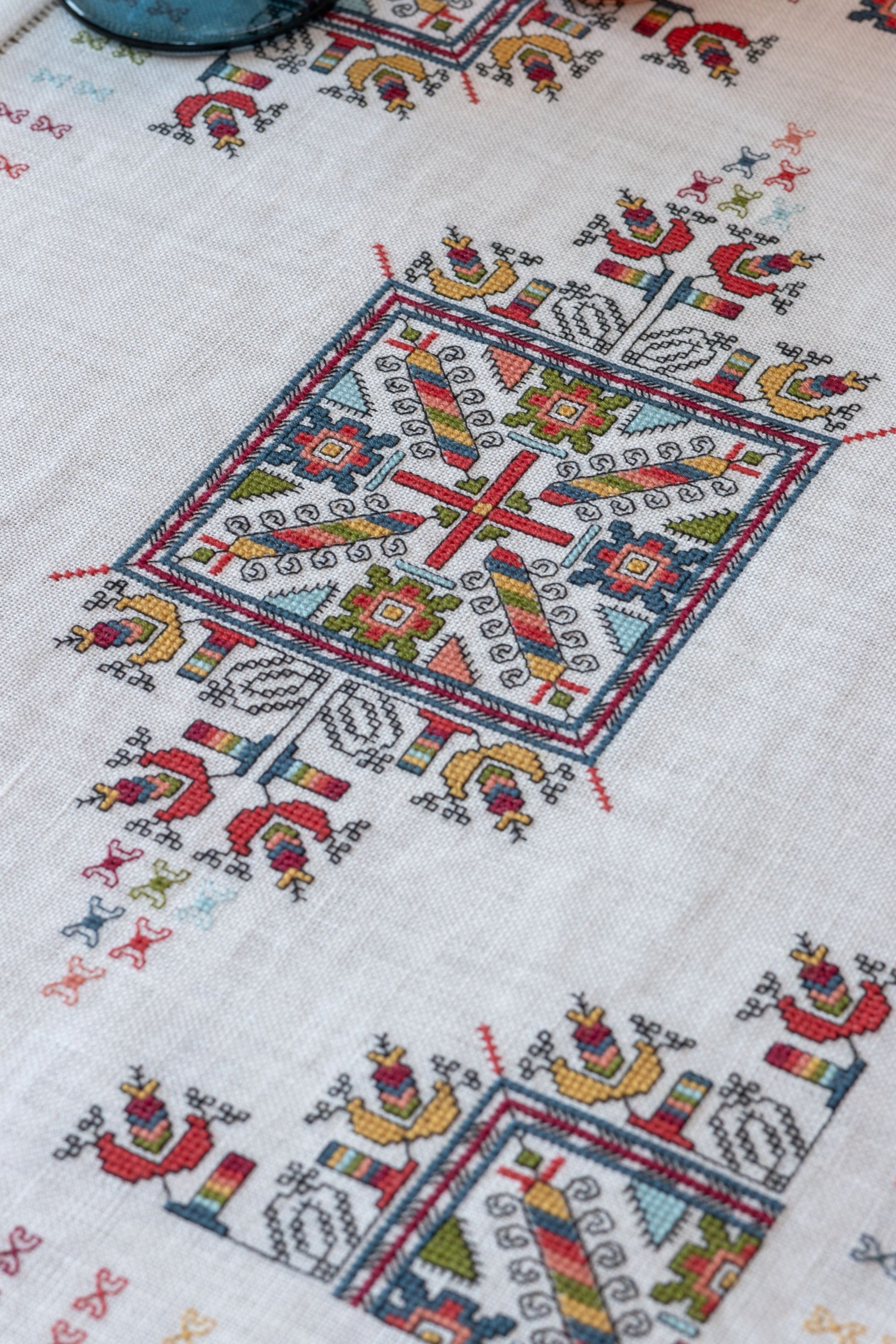 folk embroidery with intricate motif