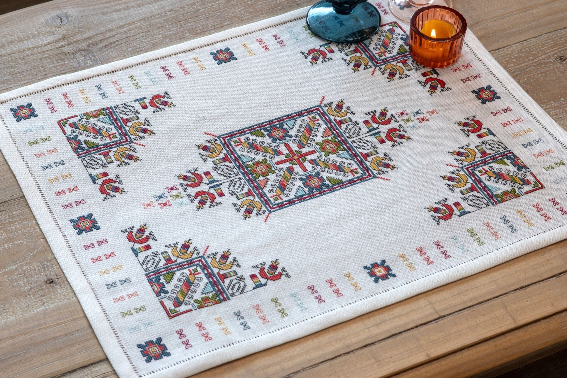 folk embroidery with intricate motif