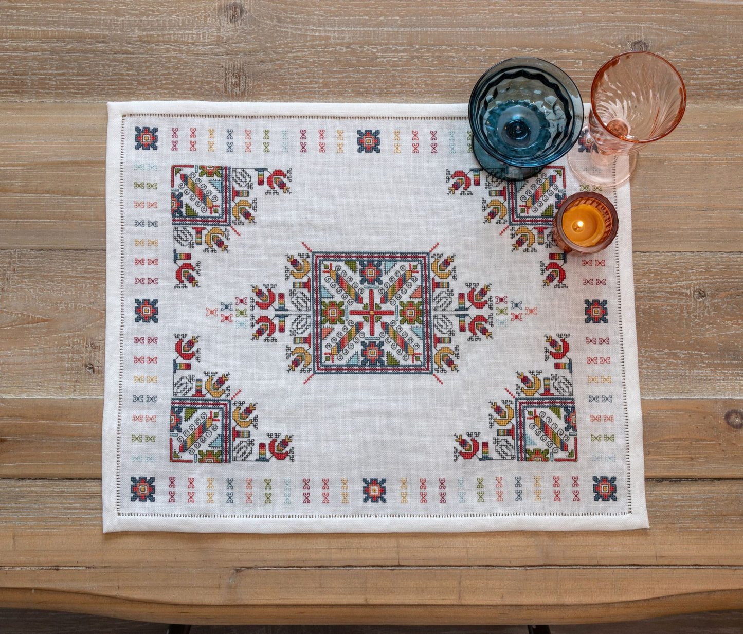 Taline's Tulips Small cross stitch folk embroidery kit