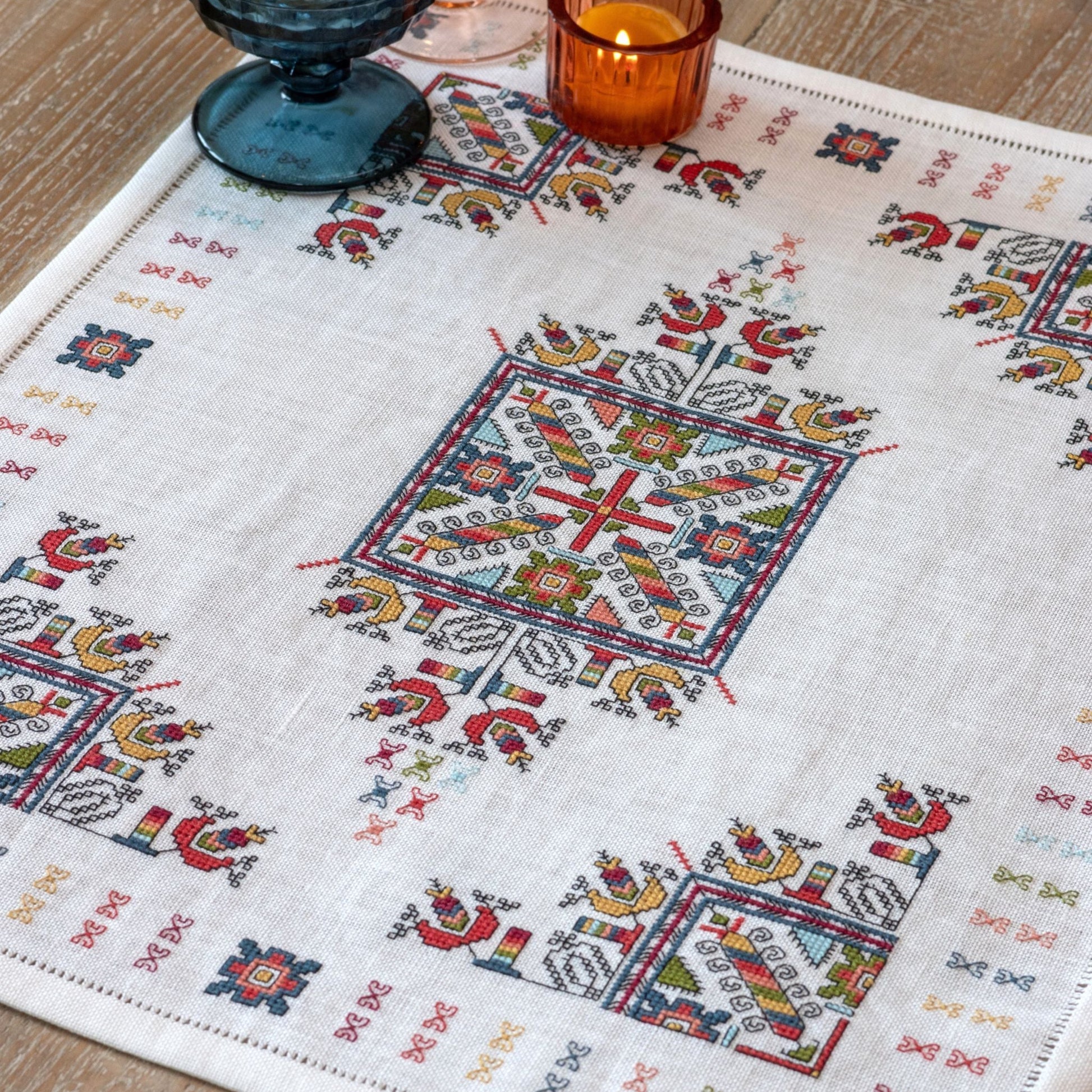 folk embroidery with intricate motif