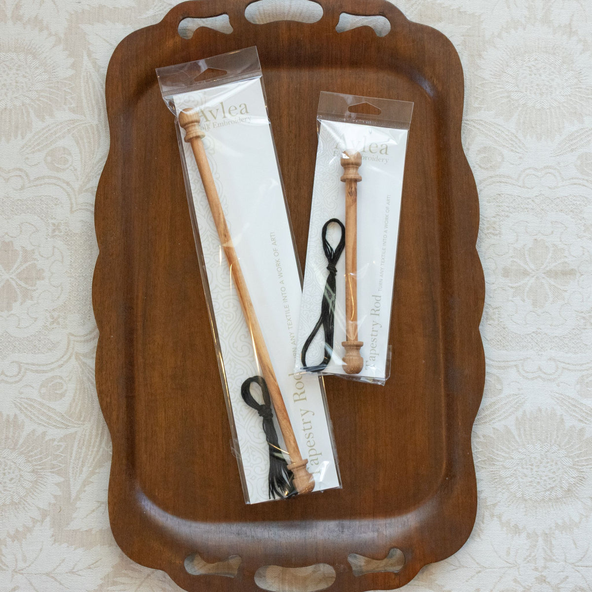 Avlea beechwood tapestry rods in both sizes