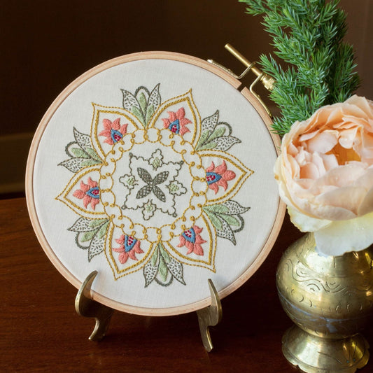 embroidery hoop with floral design