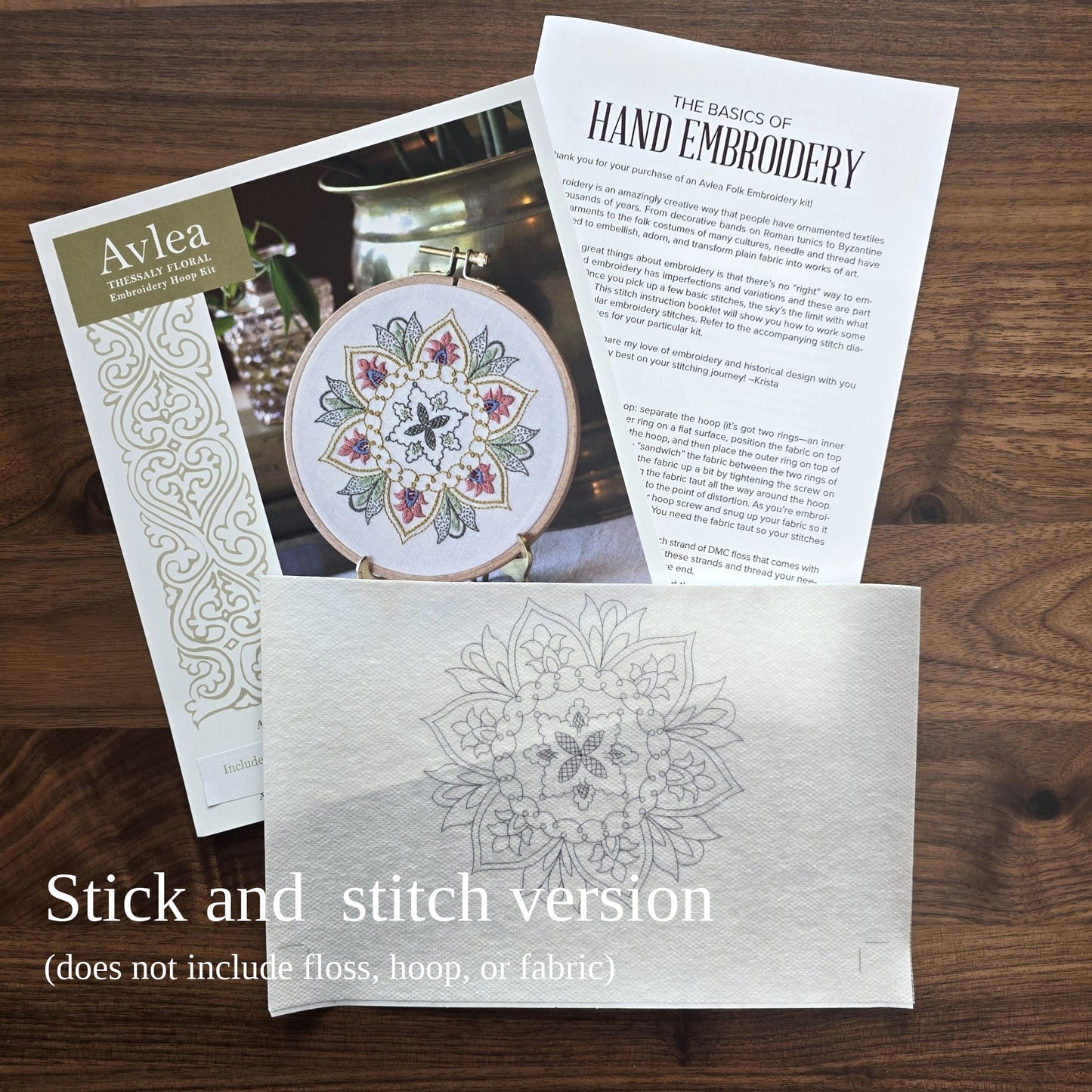 Thessaly Floral embroidery hoop kit or transfer