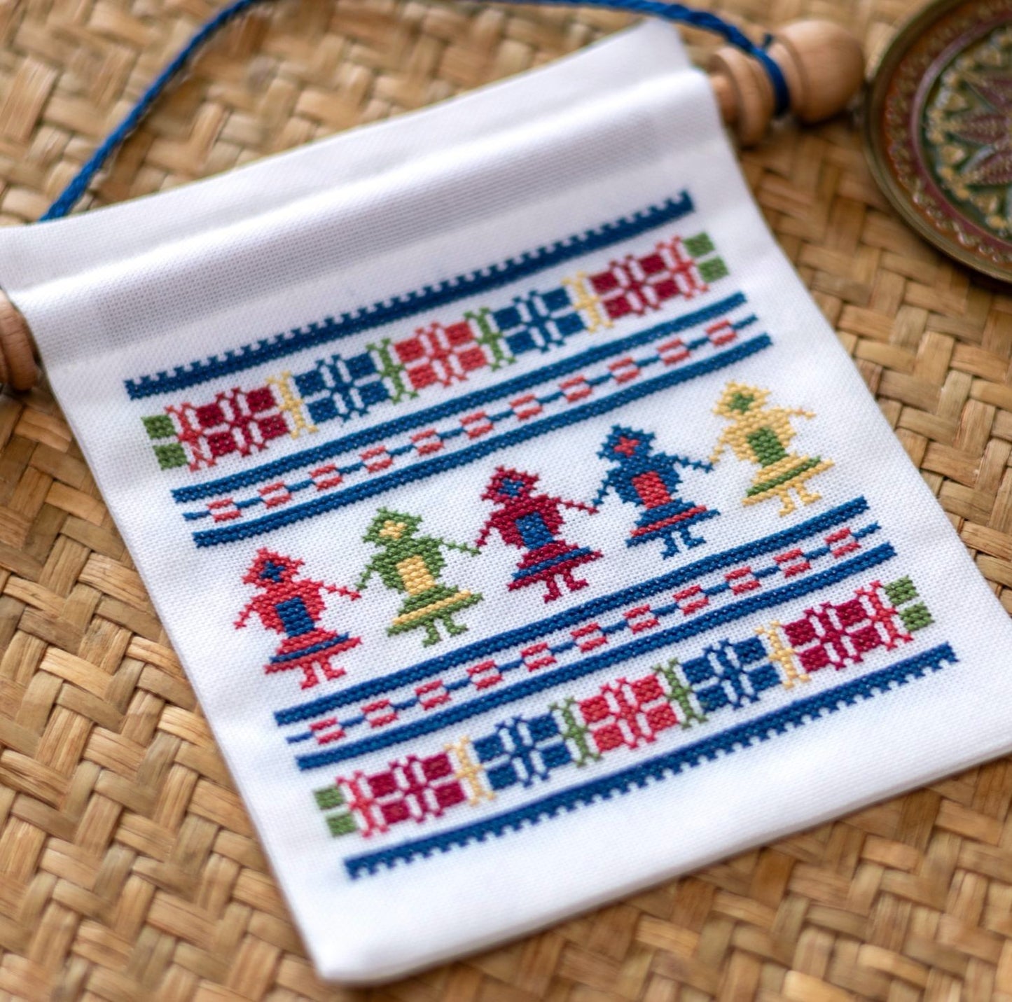 'NEW! Village Dancers Mini Wall Hanging Cross Stitch Kit