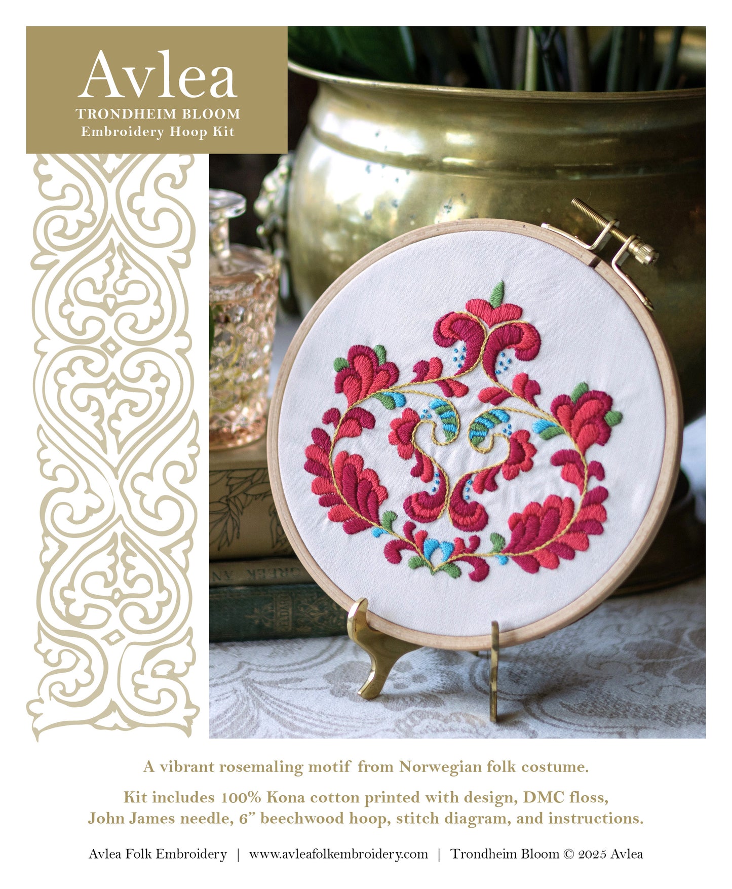 "NEW! Trondheim Bloom embroidery hoop kit